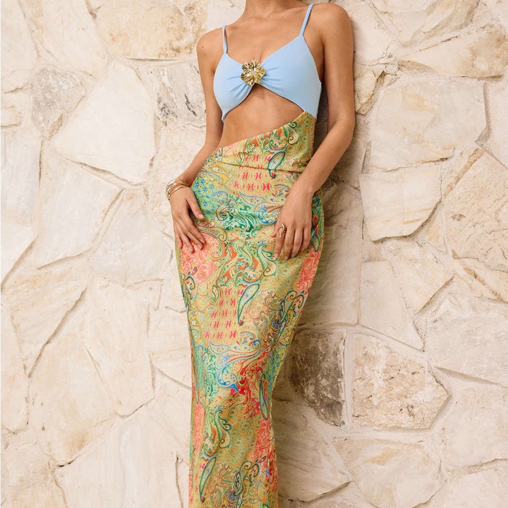 Cut Out Slip Sleeveless Maxi Dress